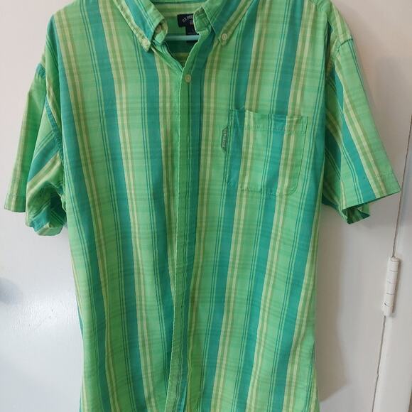 U.S. Polo ASSN Green Plaid Short Sleeve Shirt L Classic Preppy Grandpa Prints - Picture 1 of 9